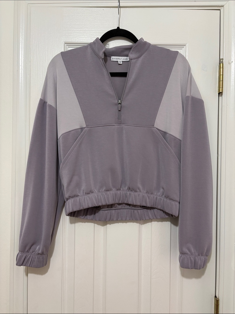 Light Lavender Half-Zip Pullover Sweatshirt